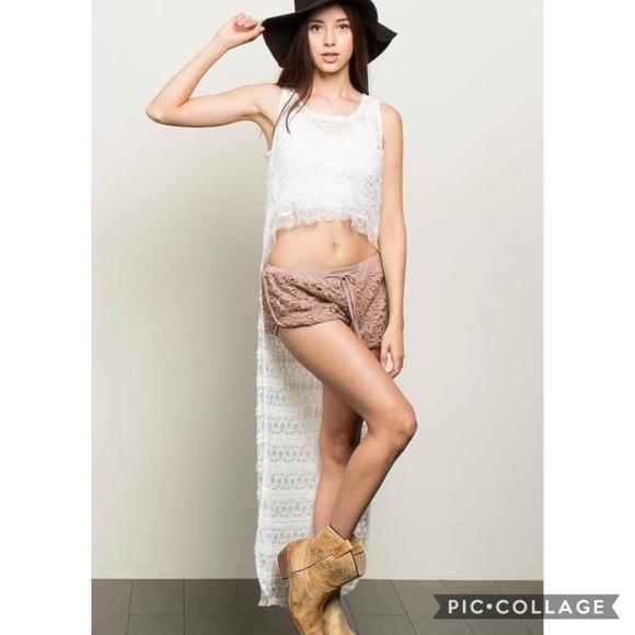 OUT OF STOCK C̺͆L̺͆E̺͆A̺͆R̺͆A̺͆N̺͆C̺͆E̺͆ POL High Low Knit Cover Up Top - Picture 2 of 3